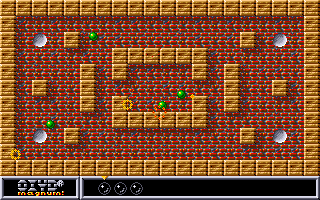 Oxyd magnum! (Amiga) screenshot: Level 10: four balls, four holes - straghtforward enough.