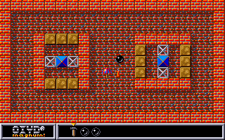Oxyd magnum! (Amiga) screenshot: Level 7: the brown blocks are pushable if you bump them hard enough.