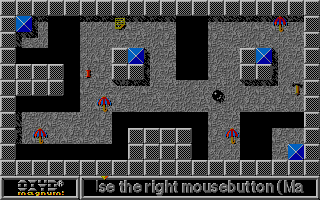 Oxyd magnum! (Atari ST) screenshot: Level 3: pits and... umbrellas?