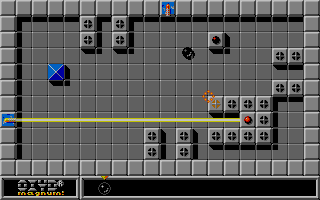 Oxyd magnum! (Atari ST) screenshot: Level 2 introduces a laser - and multiple rooms.