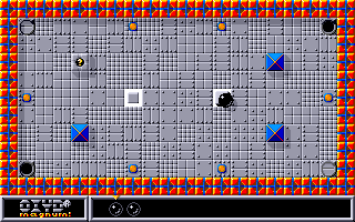 Oxyd magnum! (Amiga) screenshot: Level 1: easy - just bump the blocks.