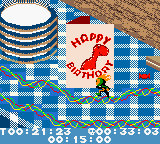 Micro Maniacs (Game Boy Color) screenshot: Party Poopers. Happy birthday...