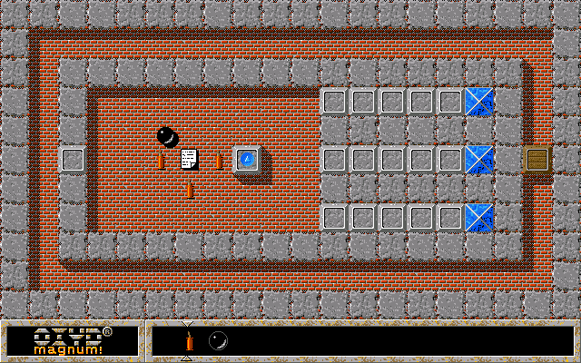Oxyd magnum! (DOS) screenshot: Level 6: here you get to blow stuff up!