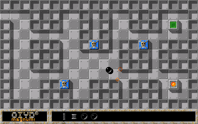Oxyd magnum! (DOS) screenshot: Level 9: these alternating floor tiles screw with your navigation.