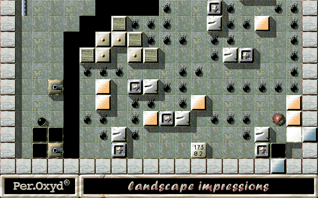 Oxyd 2 (DOS) screenshot: This looks a tad dangerous...