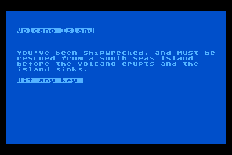 Volcano Island Adventure (Atari 8-bit) screenshot: Introduction