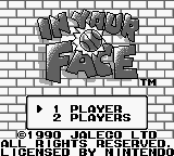 In Your Face (Game Boy) screenshot: Title screen