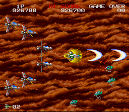 Darius Twin (SNES) screenshot: The gold shield is the most powerful one in the game/
