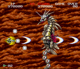 Darius Twin (SNES) screenshot: Dodging enemy fire...