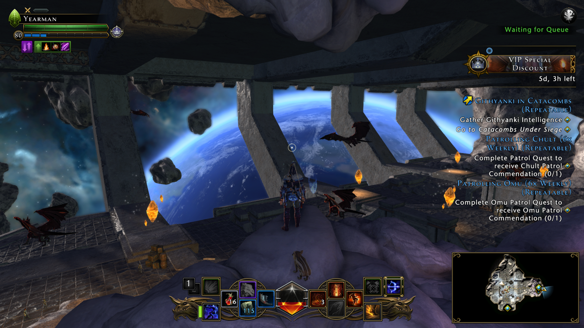 Neverwinter (Xbox One) screenshot: Uprising - Stardock is an asteroid carved by dragons that orbits the planet of Toril.