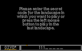 Oxyd magnum! (Atari ST) screenshot: Password entry