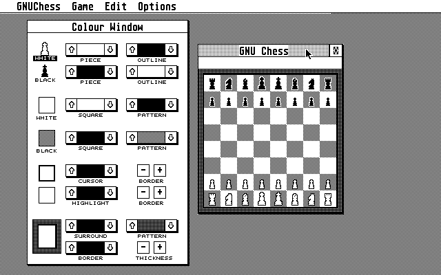 GNU Chess (Atari ST) screenshot: (v4.0) Starting out