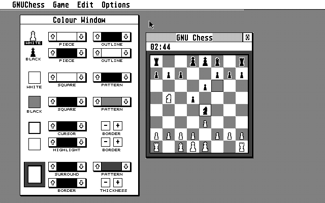 GNU Chess (Atari ST) screenshot: (v4.0) Game in progress