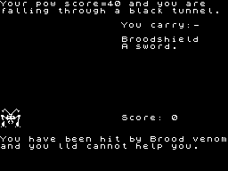 Broodslayer (ZX Spectrum) screenshot: In darkness