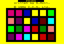 Matching Pairs (ZX Spectrum) screenshot: Loading Screen
