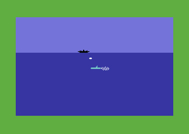 Torpedo Alley (Commodore 64) screenshot: Dodging some depth charges underwater.