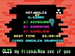 Metabolis (ZX Spectrum) screenshot: Title Screen