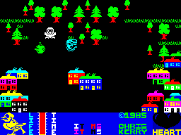 Metabolis (ZX Spectrum) screenshot: In a village