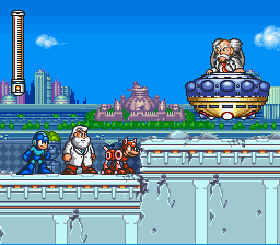 Mega Man 7 (SNES) screenshot: Meeting Dr. Wily