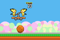 Tokotoko Truck (Game Boy Advance) screenshot: Jumping over a boulder.