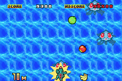 Fruits Daisakusen! (Game Boy Advance) screenshot: Stung by a Tentacruel.