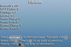 World Poker Tour (Game Boy Advance) screenshot: Player created