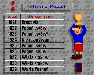 Mistrz Polski '96 (Amiga) screenshot: Historical stats