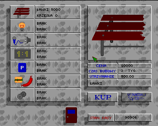 Mistrz Polski '96 (Amiga) screenshot: Stadium facilities