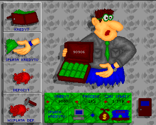 Mistrz Polski '96 (Amiga) screenshot: Bank menu