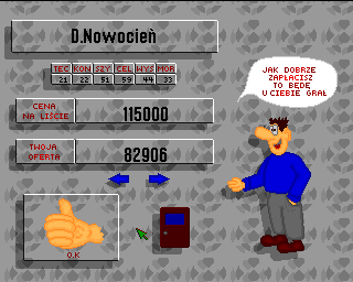 Mistrz Polski '96 (Amiga) screenshot: Purchasing a player