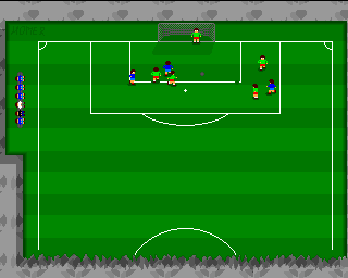 Mistrz Polski '96 (Amiga) screenshot: Goalkeeper field action