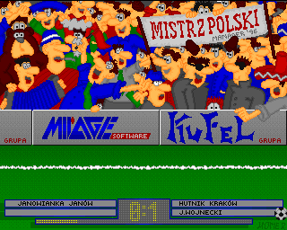 Mistrz Polski '96 (Amiga) screenshot: Goal commentary