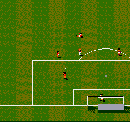 Championship Soccer '94 (SNES) screenshot: He's through on goal