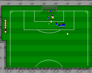 Mistrz Polski '96 (Amiga) screenshot: Free kick goal