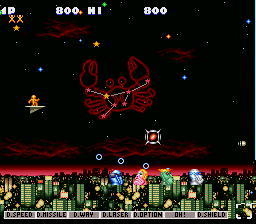 Jikkyō Oshaberi Parodius (SNES) screenshot: Blast the cute enemy