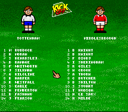 Kevin Keegan's Player Manager (SNES) screenshot: The teams to play