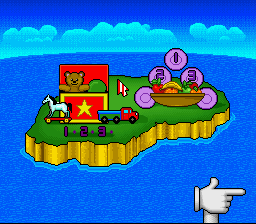 Mario's Early Years: Fun with Numbers (SNES) screenshot: Choose a game