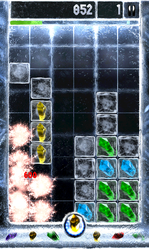 Crystal Ice (Android) screenshot: Clearing out blocks