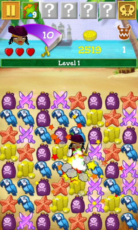 Scurvy Scallywags (Android) screenshot: Fighting an enemy