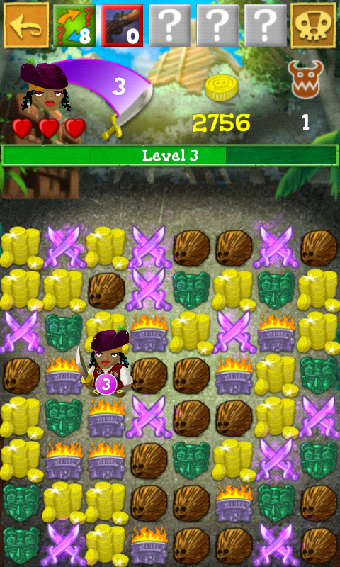 Scurvy Scallywags (Android) screenshot: As we move to new islands the tiles and backgrounds change