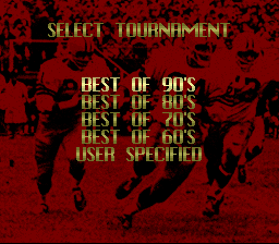 NCAA Football (SNES) screenshot: Select Tournament