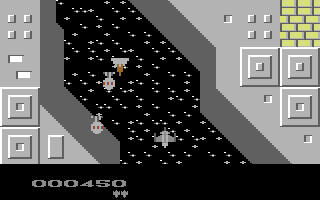 Relaxator (Commodore 64) screenshot: Space bomber approaching