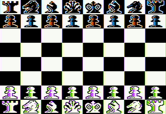 Sargon (Apple II) screenshot: Board view