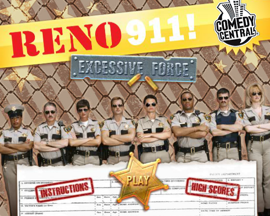 Reno 911 Excessive Force (Browser) screenshot: Main menu