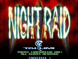 Night Raid (Arcade) screenshot: Title screen