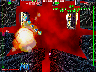 Night Raid (Arcade) screenshot: Blowing up an enemy ship