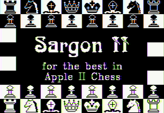 Sargon II (Apple II) screenshot: Title screen