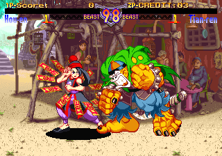 Rabbit (Arcade) screenshot: Fight on beach