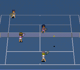 Smash Tennis (SNES) screenshot: Hit the ball past your opponent