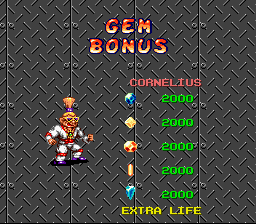 Stone Protectors (SNES) screenshot: Gem bonus